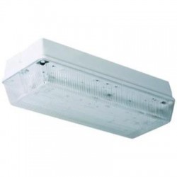 Bulkhead SQD voorbereid voor montage pictogramplaat, 1x T5LED-288-350|, LEDdriver, schakelbaar/continue + nood, wit, met heldere prismatische polycarbonaat lichtkap, IP: 65, klasse