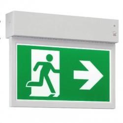 Tasko B, 1x LED - S14 - 2,5W - 5000K (incl. LED), schakelbaar+nood, wit, L330 x H250 x D45mm, Easy Mounting, afstand 30m, ta @ 25 gr. C., IP: 20, klasse: II, incl. ISO7010 & NEN608