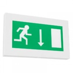 ML-Wall, D, LED, schakelbaar/continue + nood, incl. batterijvoeding led indicator, behuizing wit,  IP: 20, klasse: I, ta @ 25 gr. C  L315 x B190 xH30mm, inclusief accu , pictogrammen apart bestellen